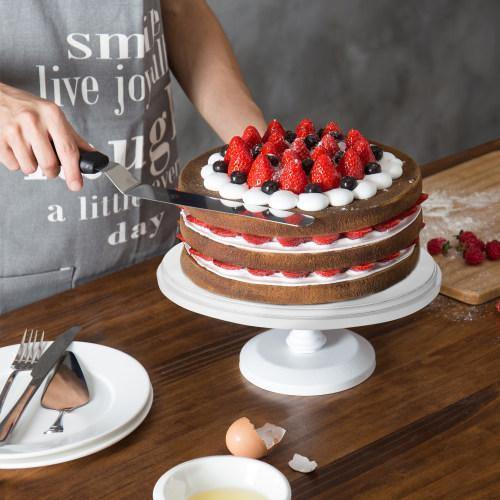 Classic White Round Cake Stand Pedestal, 10 inch - MyGift