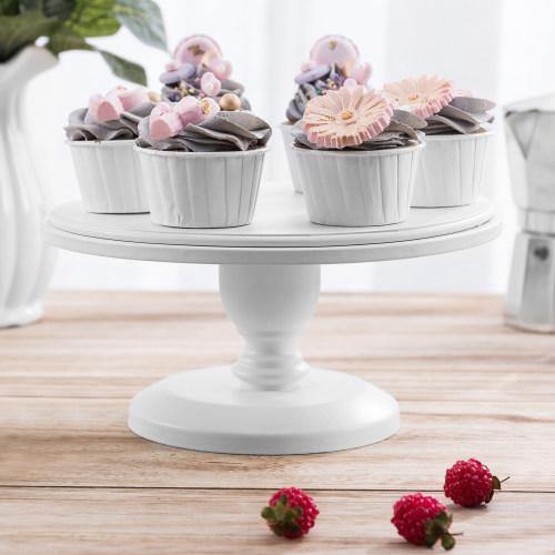 Classic White Round Cake Stand Pedestal, 10 inch - MyGift