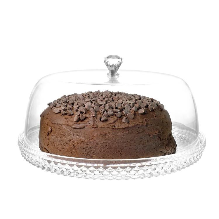 Clear Acrylic Cake Dessert Platter with Cloche Bell Cover