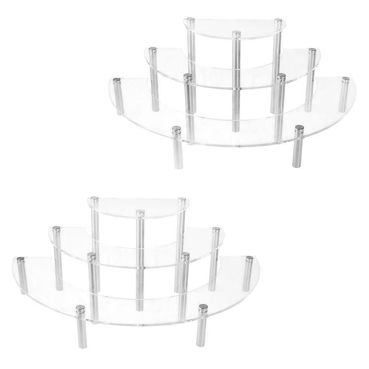 Clear Acrylic Semicircle Cupcake Dessert Display Stand, Set of 2
