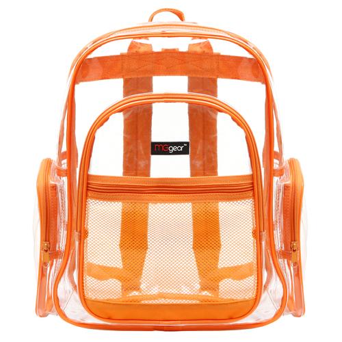 Clear School Backpack with Orange Trim