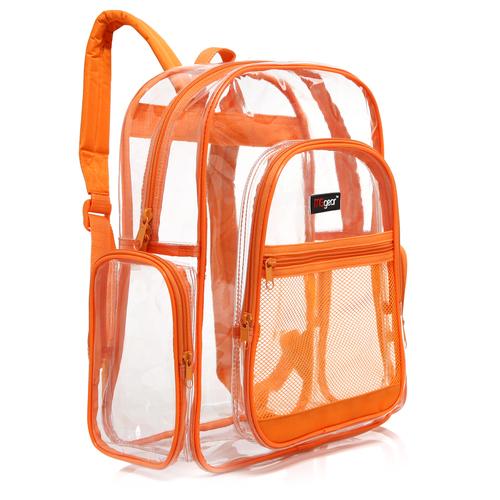 Clear School Backpack with Orange Trim – MyGift