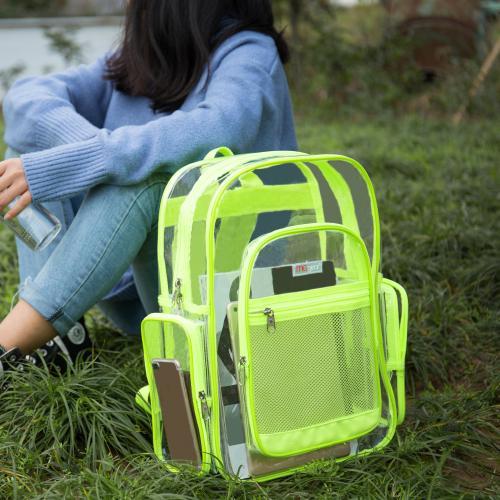 Clear Security Backpack with Yellow Trim