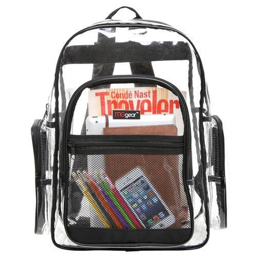 Clear Security School Backpack, Black Trim