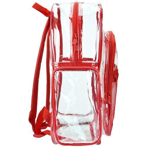 Clear Security School Backpack with Red Trim