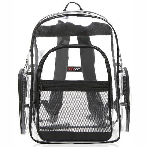 Clear Transparent PVC School Backpack with Black Trim - MyGift