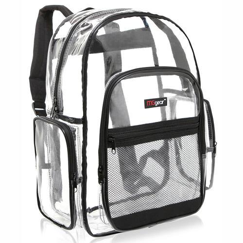 Clear Transparent PVC School Backpack with Black Trim - MyGift