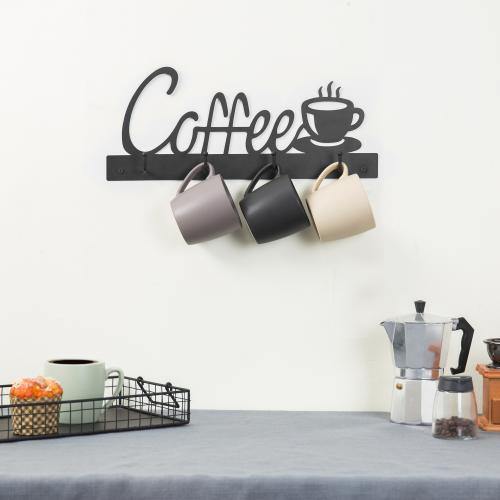 Coffee Cup Design Wall Mounted Mug Rack - MyGift