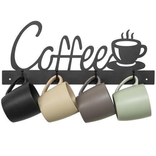 Coffee Cup Design Wall Mounted Mug Rack