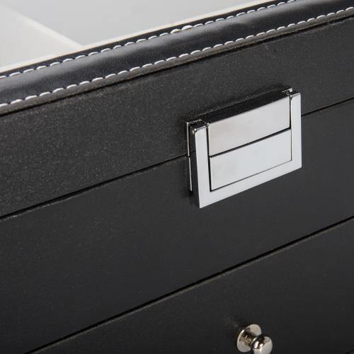 Deluxe Black Leatherette Eyewear & Sunglasses Display Case w/Glass Lid - MyGift