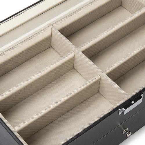 Deluxe Black Leatherette Eyewear & Sunglasses Display Case w/Glass Lid - MyGift