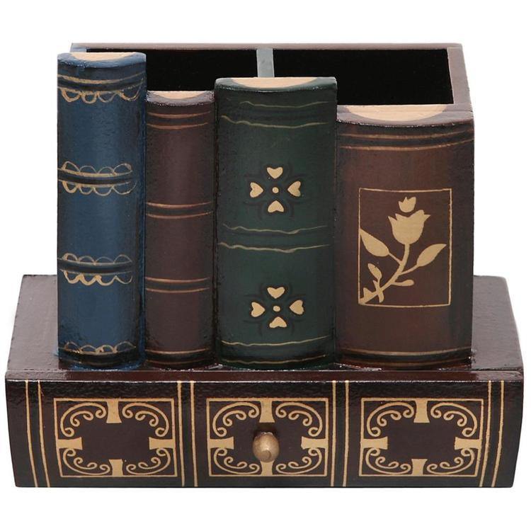 Desktop Office Caddy Antique Book Design Organizer - MyGift