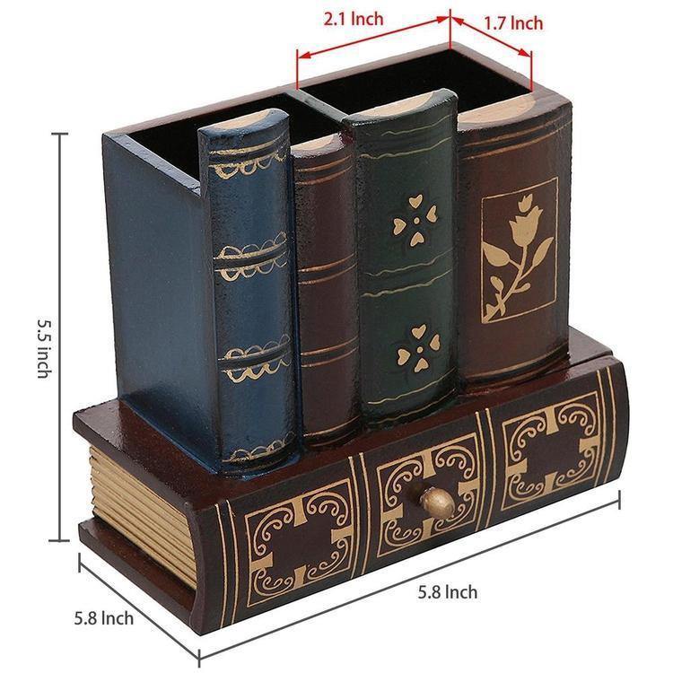 Desktop Office Caddy Antique Book Design Organizer - MyGift