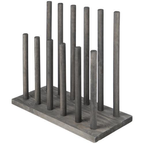 Distressed Gray Wood 6-Pair Boot Storage Rack - MyGift