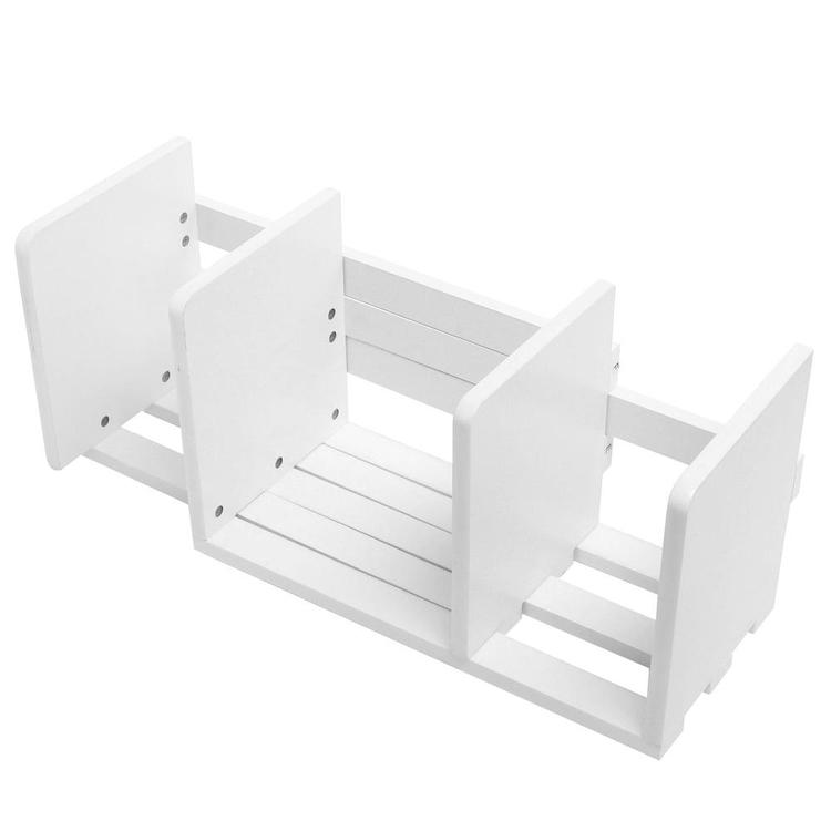 Expandable Wood Desktop Bookshelf, White