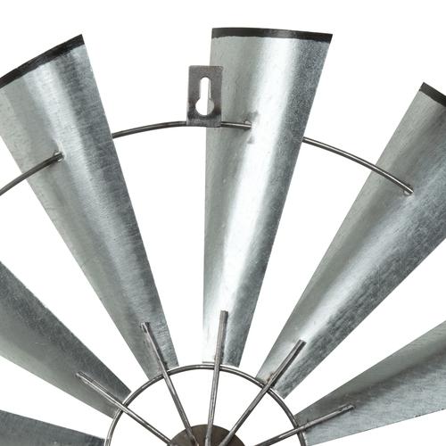 Farmhouse Galvanized Metal Windmill Wall Sculptures