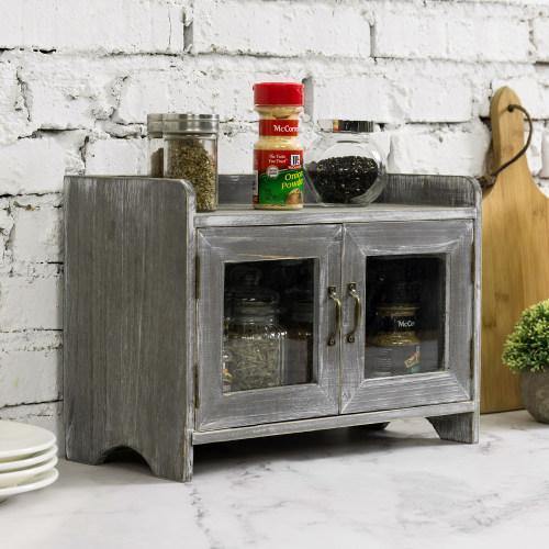 Gray Brown Wood Kitchen & Bathroom Countertop Cabinet