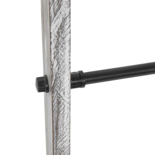 Gray on White Wood & Metal Towel Ladder - MyGift