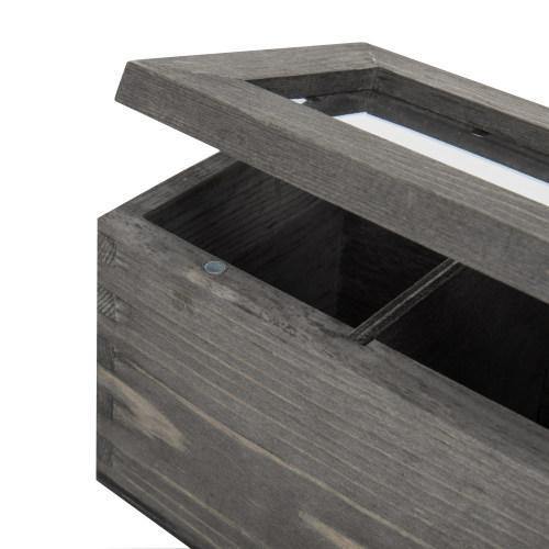 Gray Solid Wood 5-Compartment Tea Bag Box - MyGift