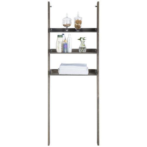 Gray Wood Over-The-Toilet Ladder Shelf - MyGift