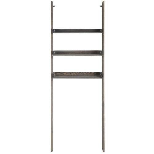 Gray Wood Over-The-Toilet Ladder Shelf - MyGift