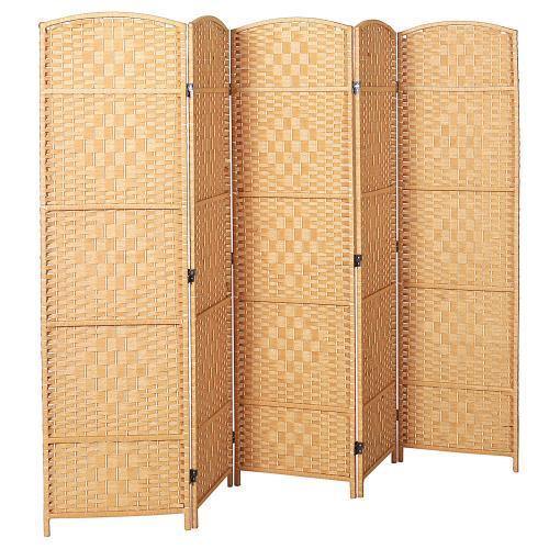 Handwoven Bamboo 5 Panel Room Divider - MyGift