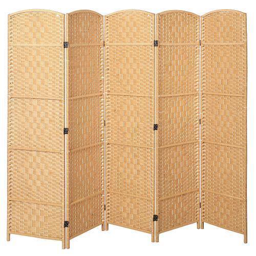 Handwoven Bamboo 5 Panel Room Divider