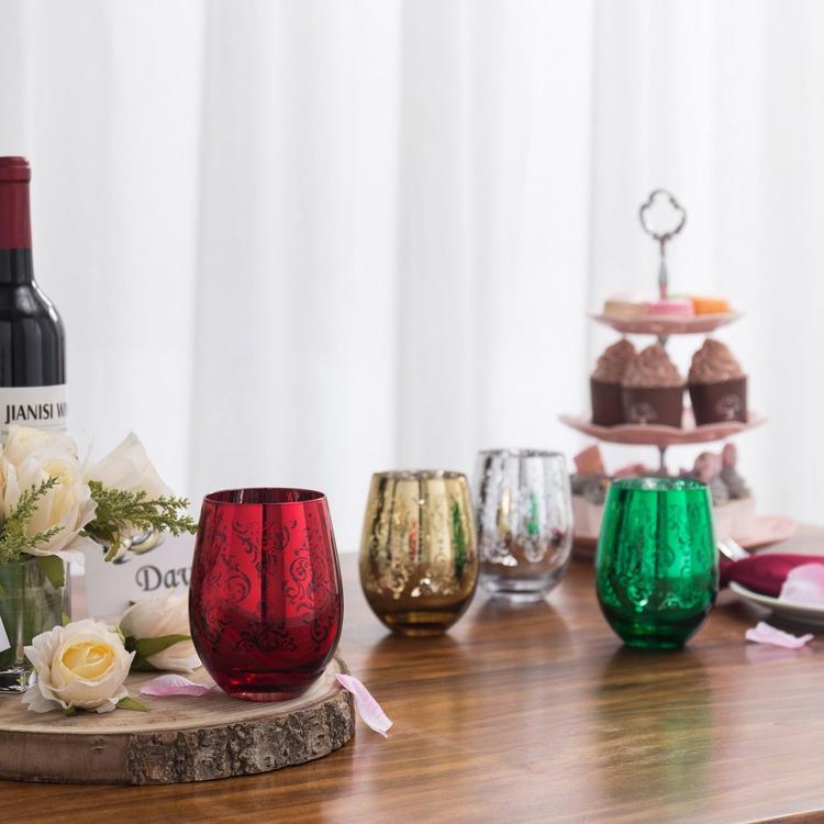 Holiday Stemless Wine Glasses, Set of 4 – MyGift