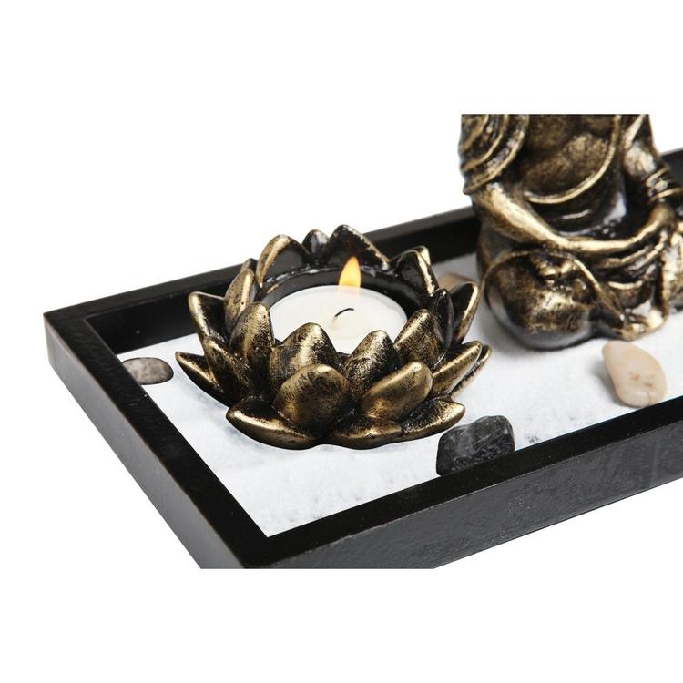 Home Zen Garden Set - Buddha Statue / Lotus Tea Light Candle Holder / Incense Burner Holder - MyGift Enterprise LLC