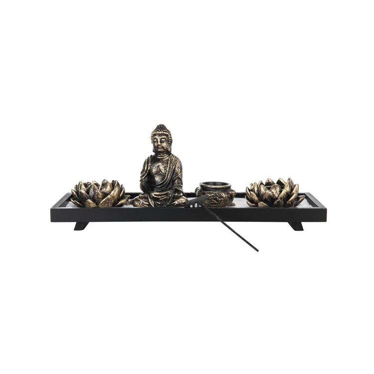 Home Zen Buddha Statue and Lotus Lights Candle