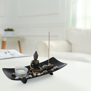 Incense Zen Candle Buddha Statue Set