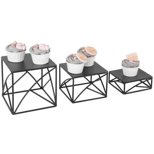 Matte Black Metal Nesting Display Risers, Set of 3 - MyGift