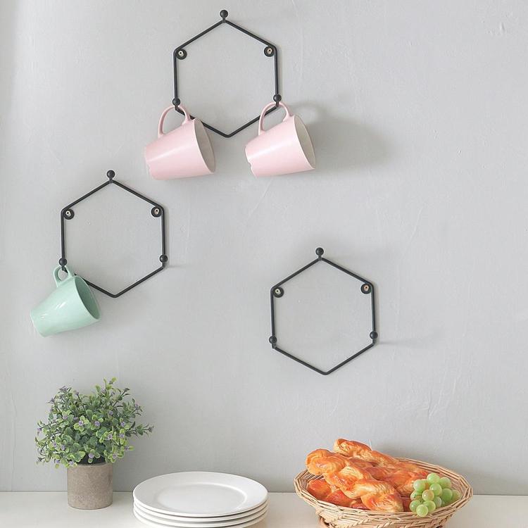 Matte Black Metal Wall Mounted Mug Rack, Set of 3 – MyGift