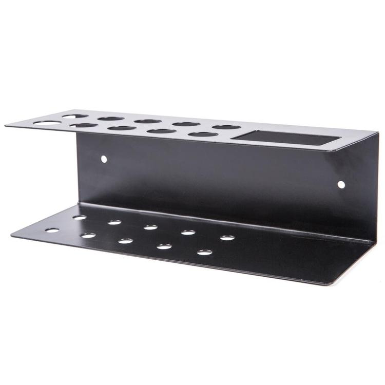 10-Slot Wall Mounted Metal Dry Erase Marker and Eraser Holder Rack, Black - MyGift Enterprise LLC