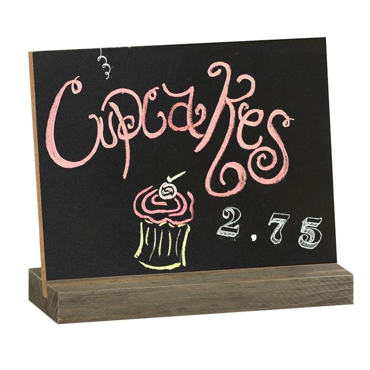 Mini Tabletop Chalkboard Signs with Rustic Wood Stands, 5 x 6-inch, Set of 6 - MyGift Enterprise LLC