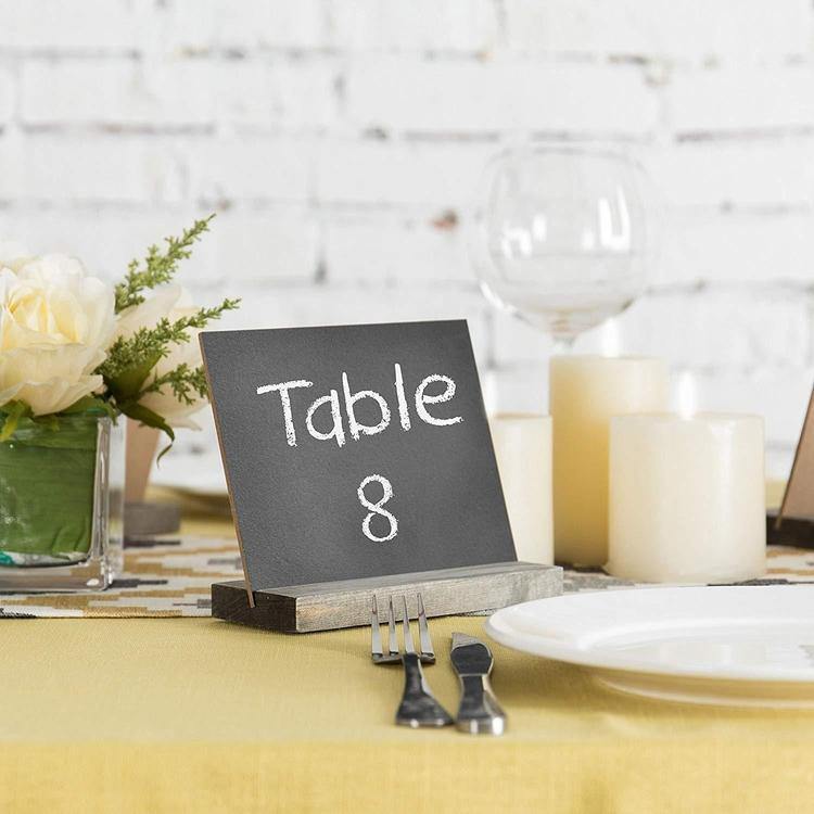 Mini Chalkboard Signs with Wood Stands, Set of 8