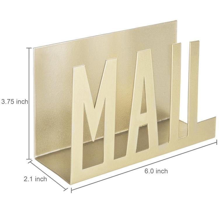Modern Brass-Tone Metal Cutout-Design MAIL Holder - MyGift Enterprise LLC