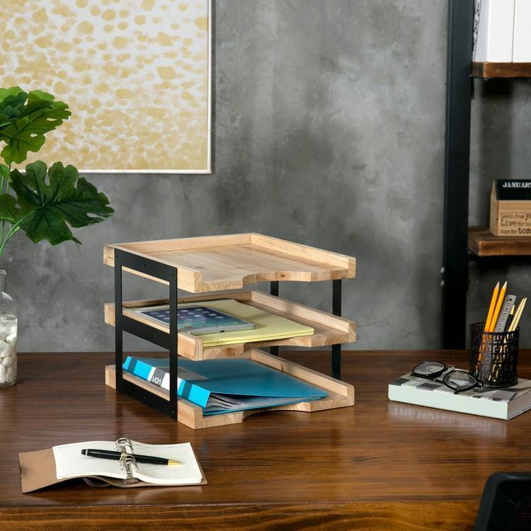 Modern Design Wood Document Tray - MyGift