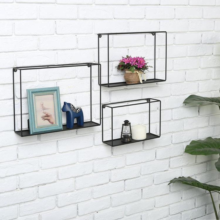 Modern Metal Wire Frame Shadow Boxes, Black, Set of 3 - MyGift