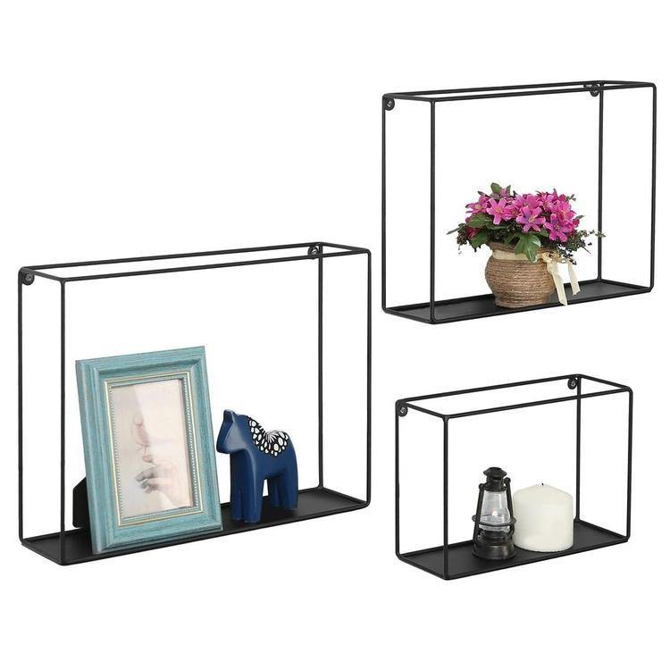 Modern Metal Wire Frame Shadow Boxes, Black, Set of 3 - MyGift