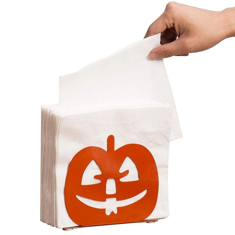 Orange Pumpkin Jack-O-Lantern Napkin Holder