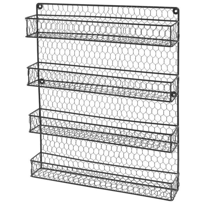 4-Tier Wall Mounted Rustic Chicken Wire Spice Rack Storage Organizer - MyGift Enterprise LLC