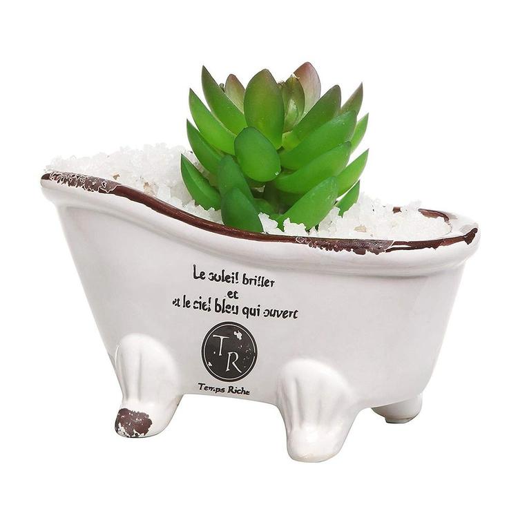 Petite French Country Bathtub Flower Pot