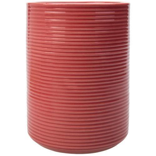 Red Ribbed Ceramic Kitchen Utensil Holder - MyGift