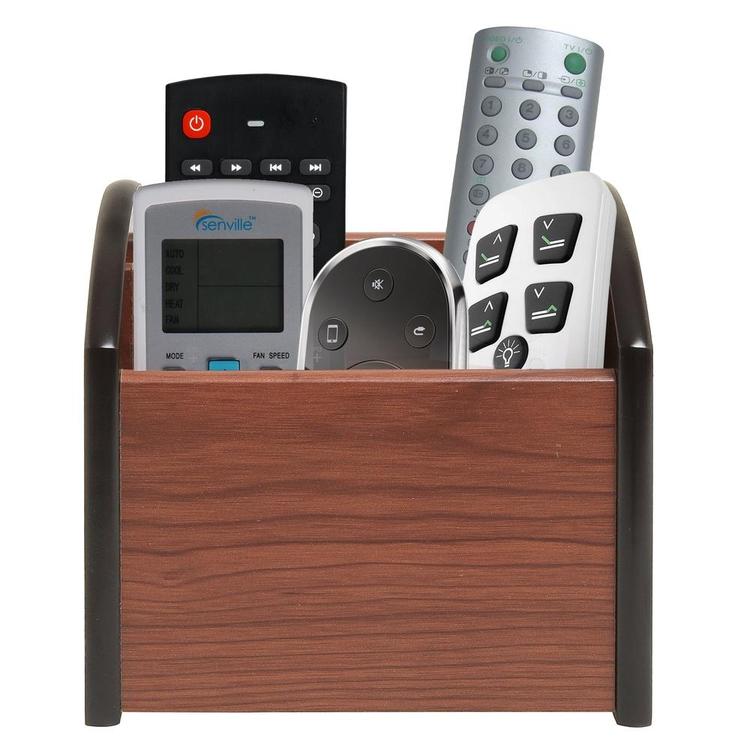 Revolving Wooden 4-Compartment Desktop Office Supplies Storage Organizer / Spinning Remote Control Caddy - MyGift Enterprise LLC