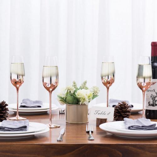 Rose Gold Champagne Flute Glasses, Set of 4 - MyGift