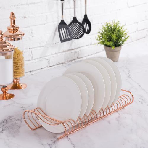 Small Vinyl Coated Wire Dish Rack with Utensil Holder, White