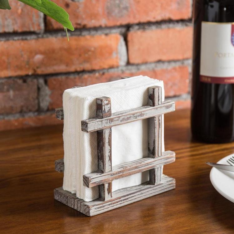 Rustic Barnwood Tabletop Napkin / Paper Towel Holder, Brown