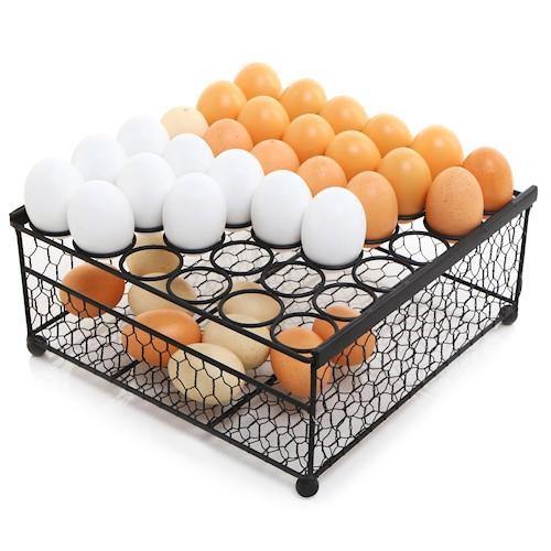 Rustic Black Chicken Wire 36 Eggs Display Tray and Storage Basket - MyGift