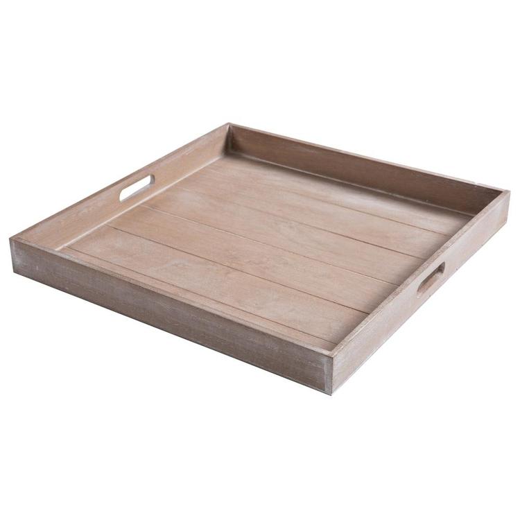 Large Shabby Chic Square Wood Serving Tray for Breakfast in Bed, Tea, Coffee - MyGift Enterprise LLC